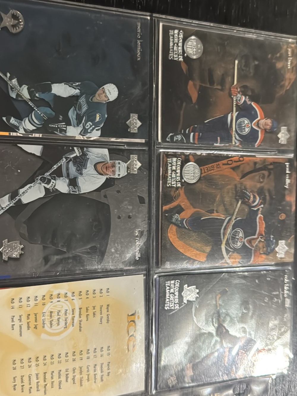 McDonald's hockey card set with navy, orange, white, black